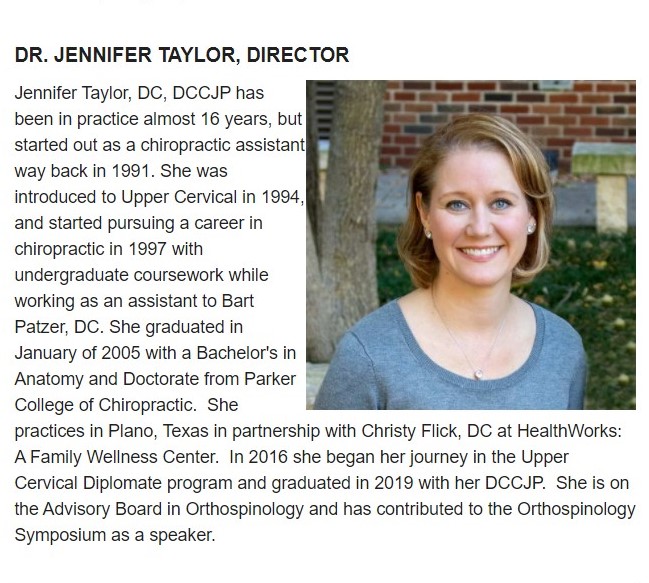 Dr. Jennifer Taylor Elected to the ICA Council on Upper Cervical Care